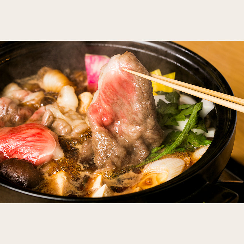 黒毛和牛&岩手県産岩中豚のカジュアルすき焼きセット(3~4人前)