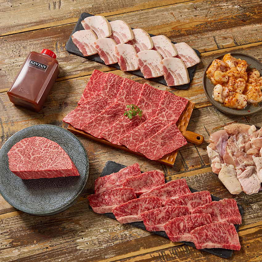 A5仙台牛&国産にこだわる6種のバラエティ焼肉セット