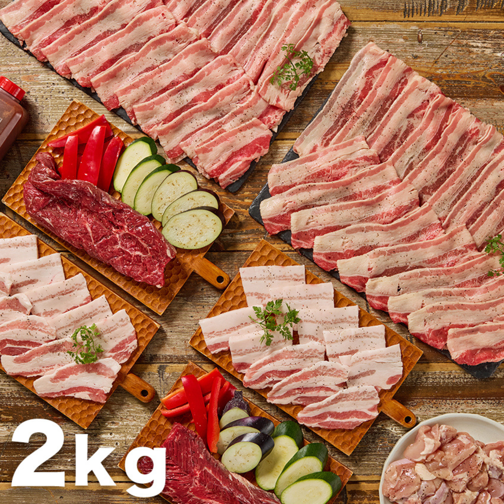 4種のお肉が入った厚切りサガリステーキ焼肉セット(2kg)