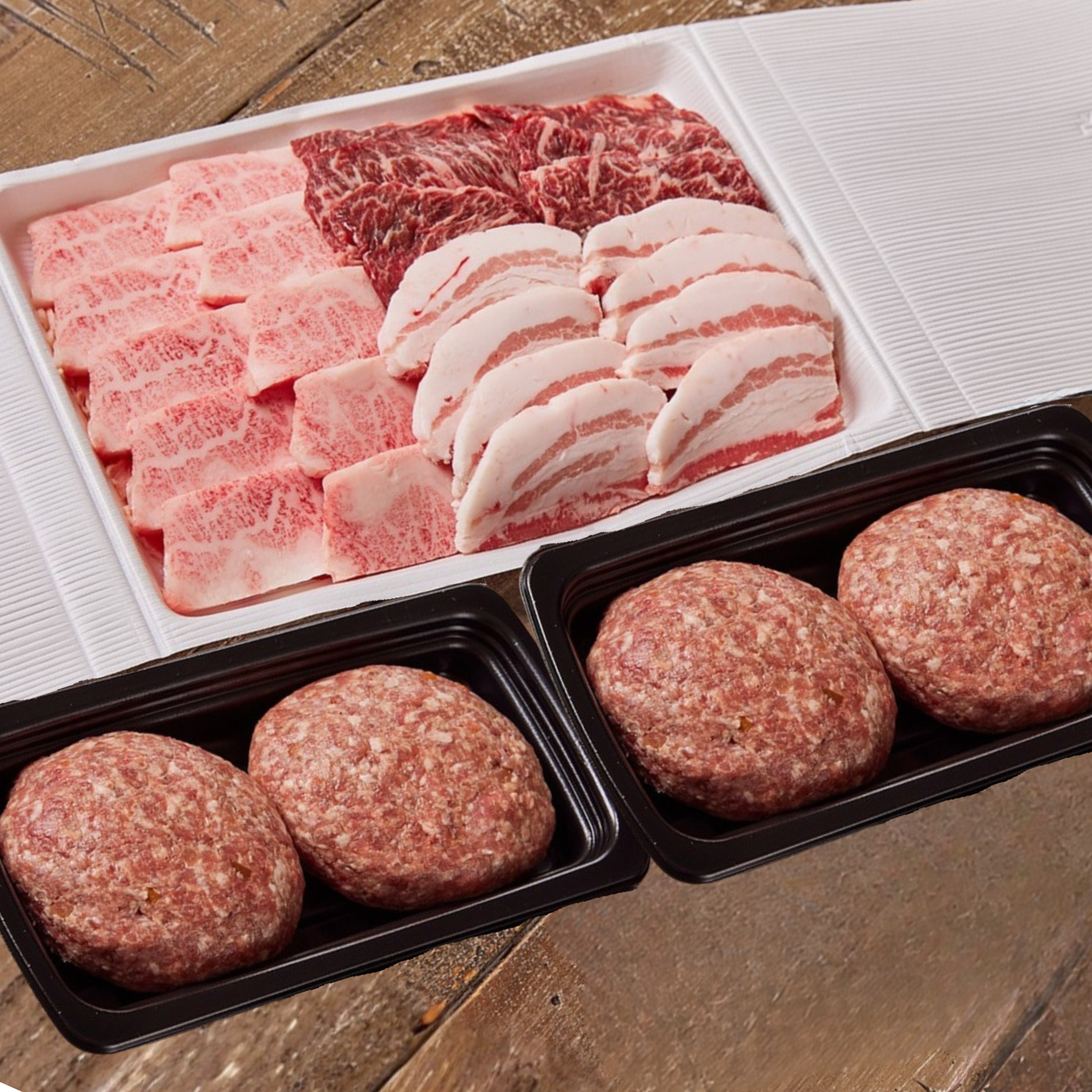 家族みんなで楽しむ　焼肉4種760g+ハンバーグ4個セット